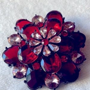 🌸❤️ RED AND PINK FLOWER BROOCH ❤️🌸